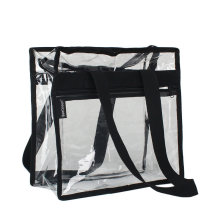 Stadium Approved Zipper 12 X 12 X 6 Inches Clear Stadium Tote Bag with Front Zipper Pocket